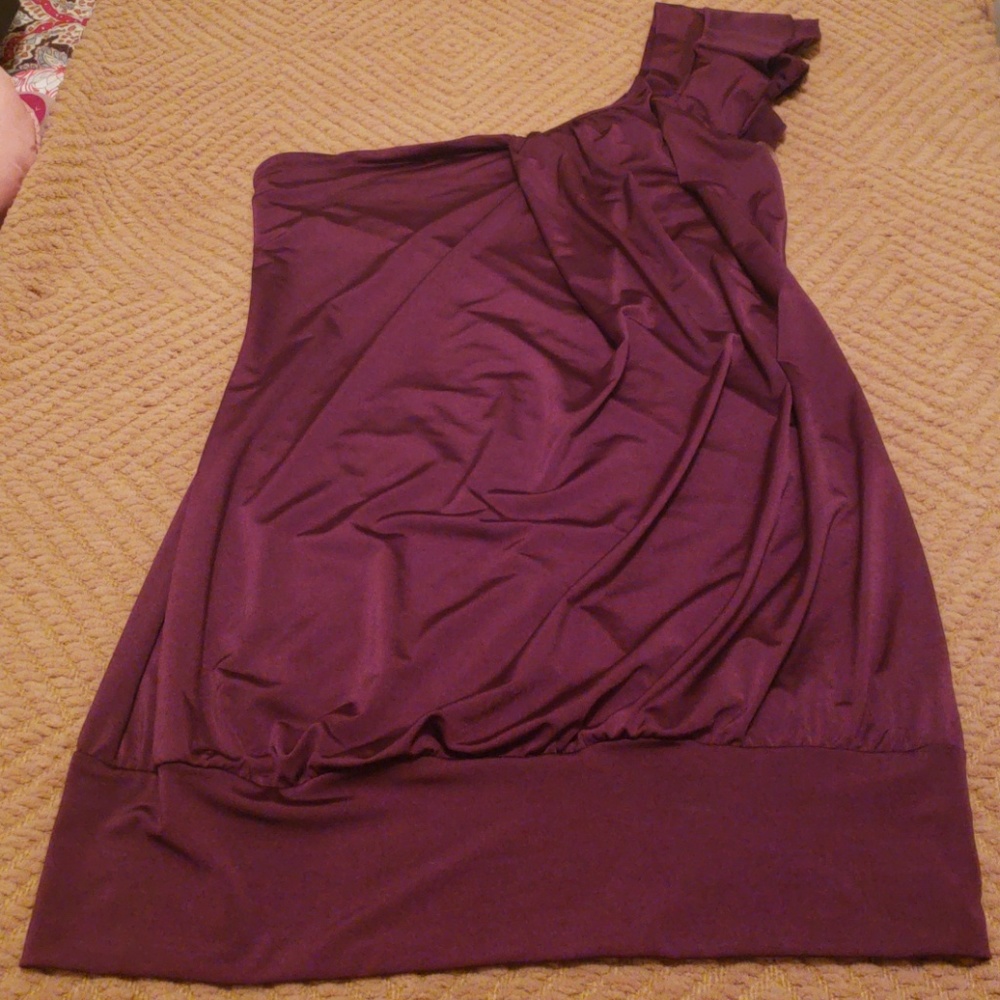 Off the shoulder, ruffle sleeve blouse - Purple M